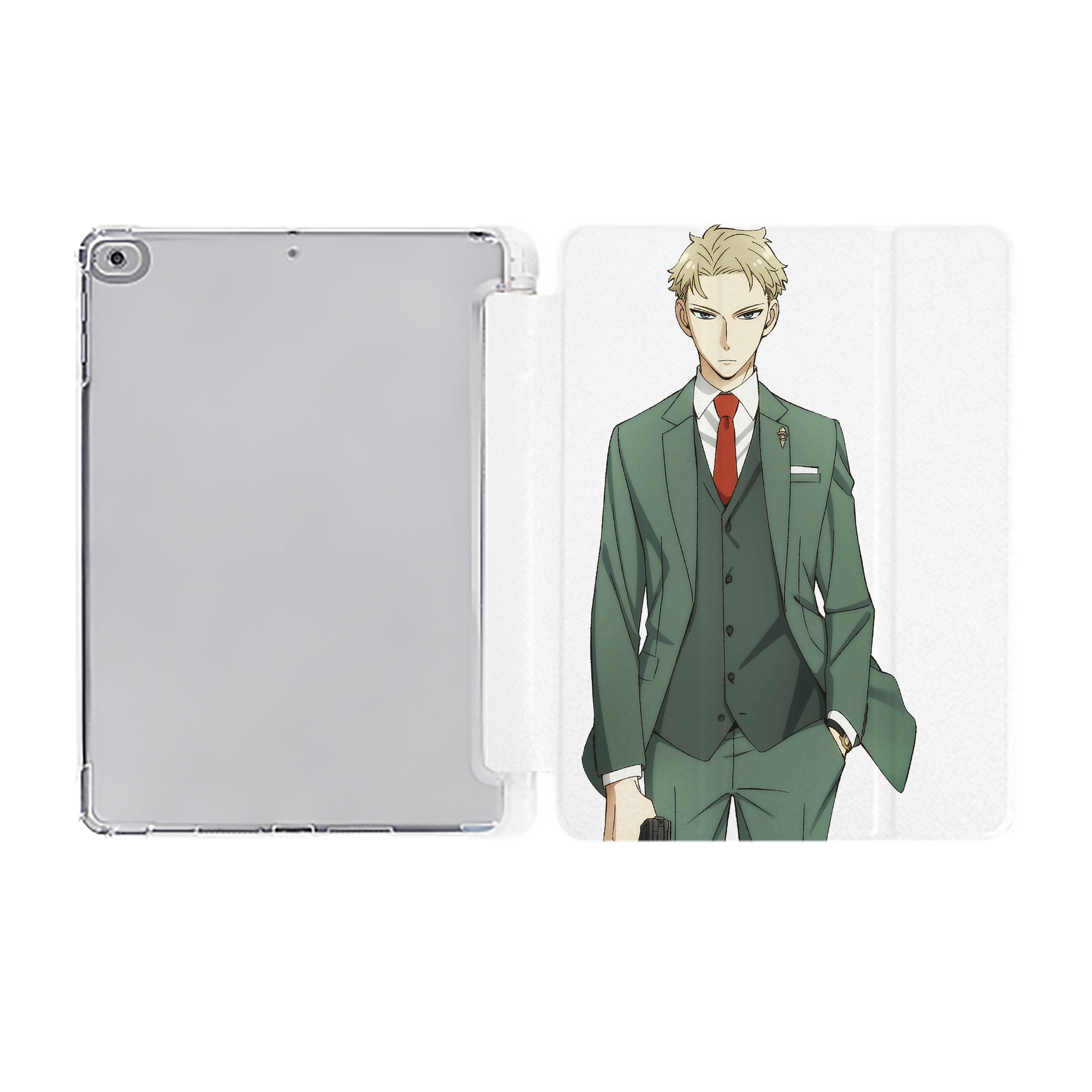 （画像用） SPY×FAMILY间谍家家酒 IPad ケース ペン収納付き 三つ折りスタンド PUレザー×シリコン 対応機種9.5/10.5/10.9インチ